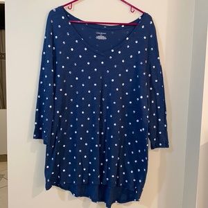 Blue polka dot top
